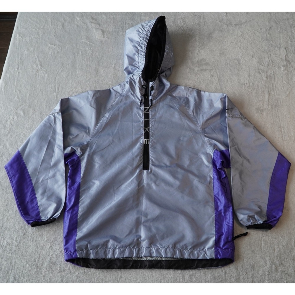 Vintage Nike 90's Quarter Zip Windbreaker Hooded‎ Small